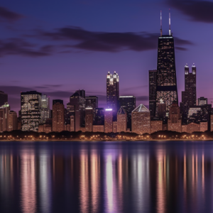 Chicago Skyline at Night